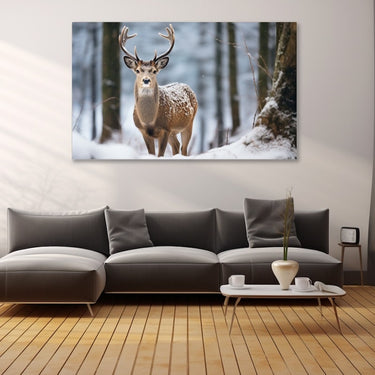 Deer in Snow Painting
